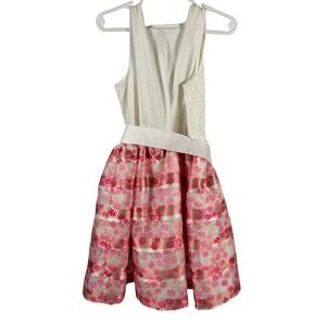 The Childrens Place Floral‎ Lace Party Dress 5/6 Pink White Sleeveless Kids